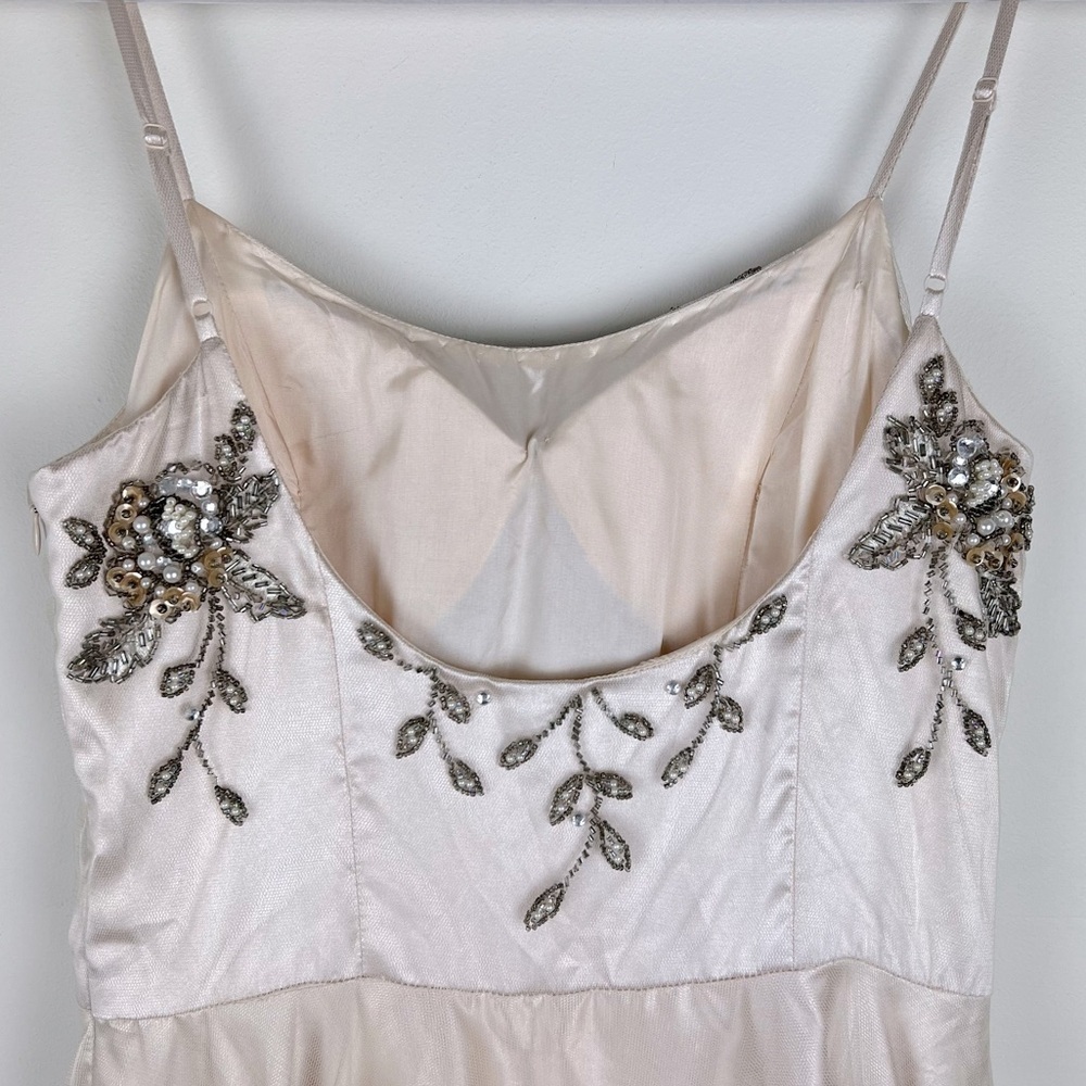 Sue Wong Nocturne Old Hollywood Coquette Fit & Flare Tulle Beaded Midi Dress 8 - Picture 11 of 14